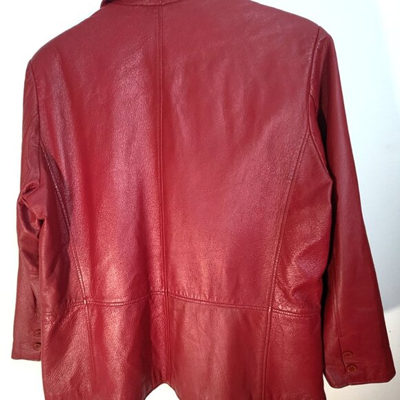 Women's Vintage Starling Germany Leather 3 Button Metro Blazer Size: 16 - Picture 12 of 16